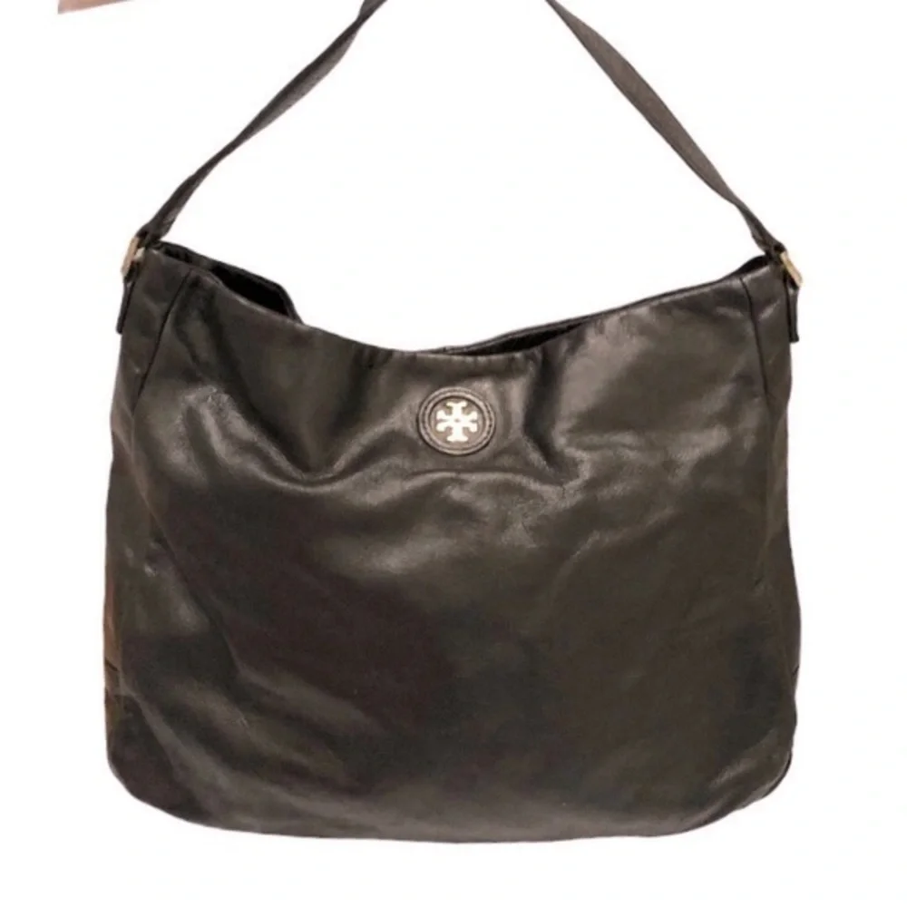 Tory Burch black leather hobo bag